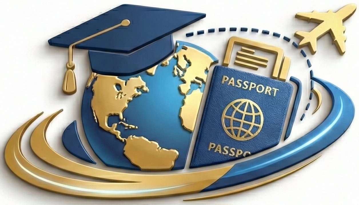 MyEduQuest study abroad consultancy brand visual — education and global opportunity
